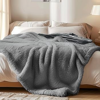 Waterproof Throw Blanket - Sherpa Fleece Reversible Cover, Soft